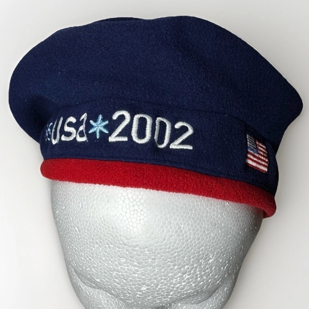 Roots Usa Vintage 2002 Team Usa Fleece Hat Salt Lake City Winter Olympics Games